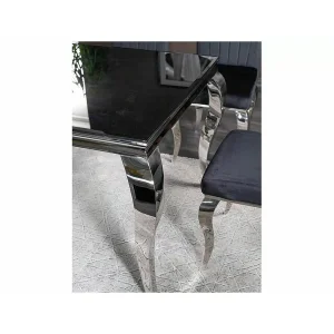 Stół prince czarny/chrom 150x90