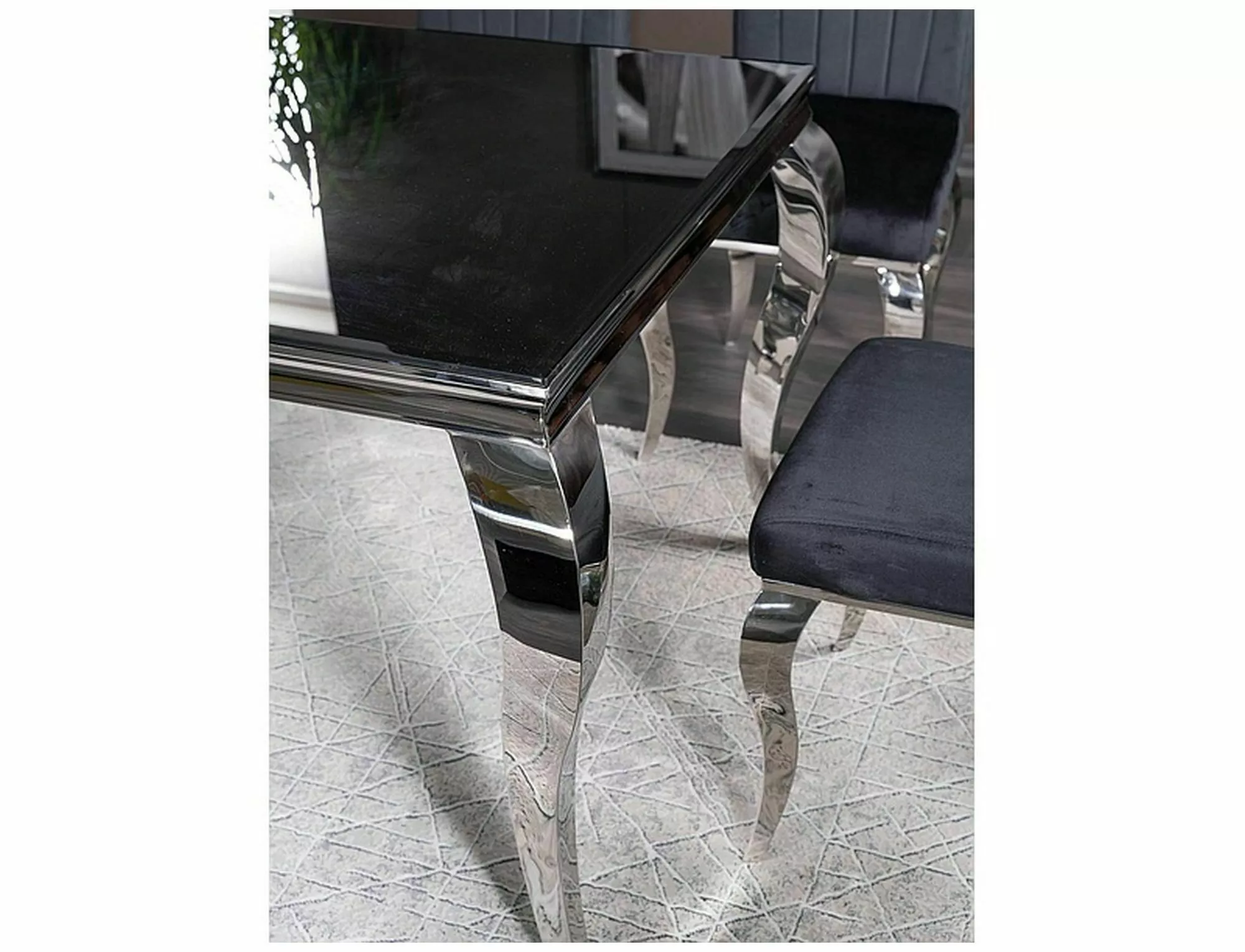 Stół prince czarny/chrom 150x90