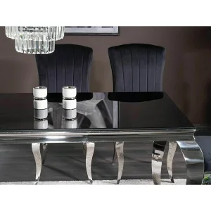 Stół prince czarny/chrom 150x90