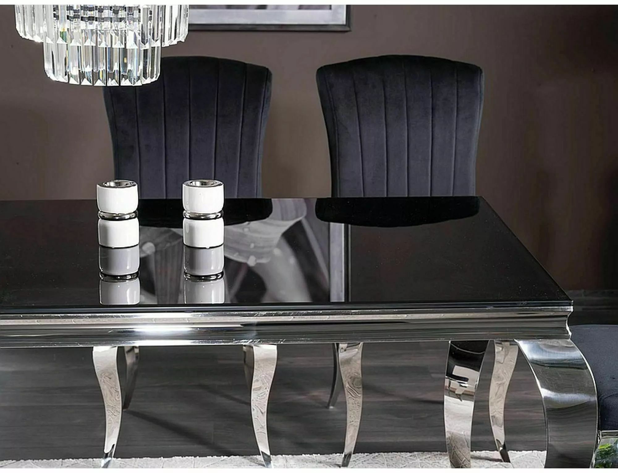 Stół prince czarny/chrom 150x90