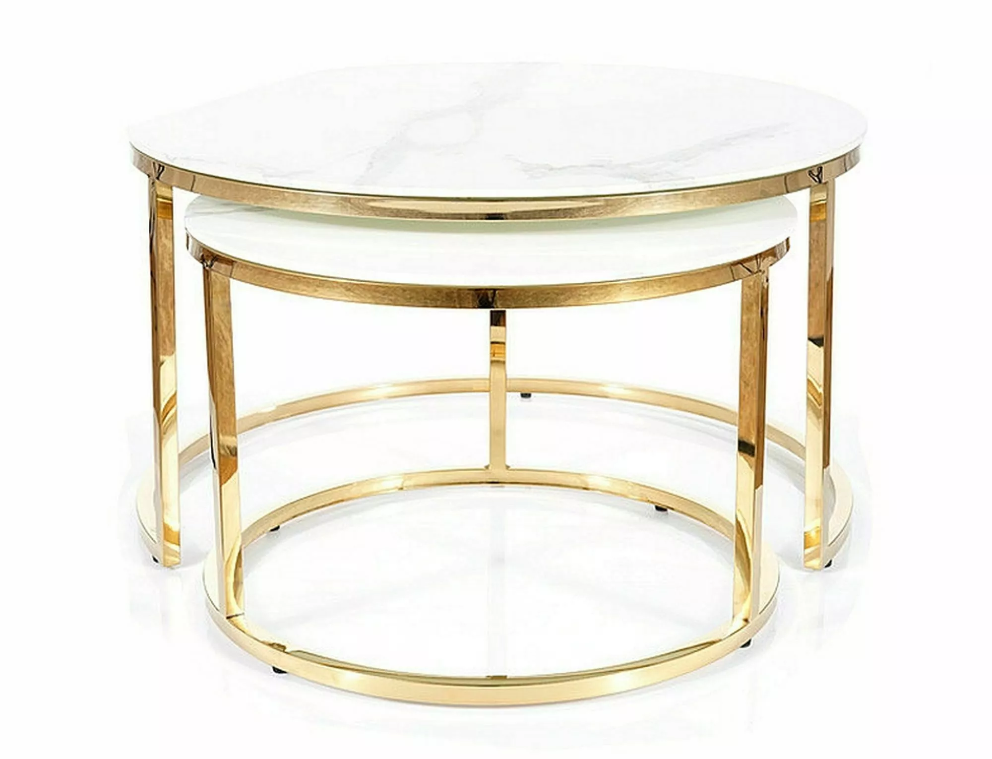 ława muse biały efekt marmuru/złoty (zestaw)