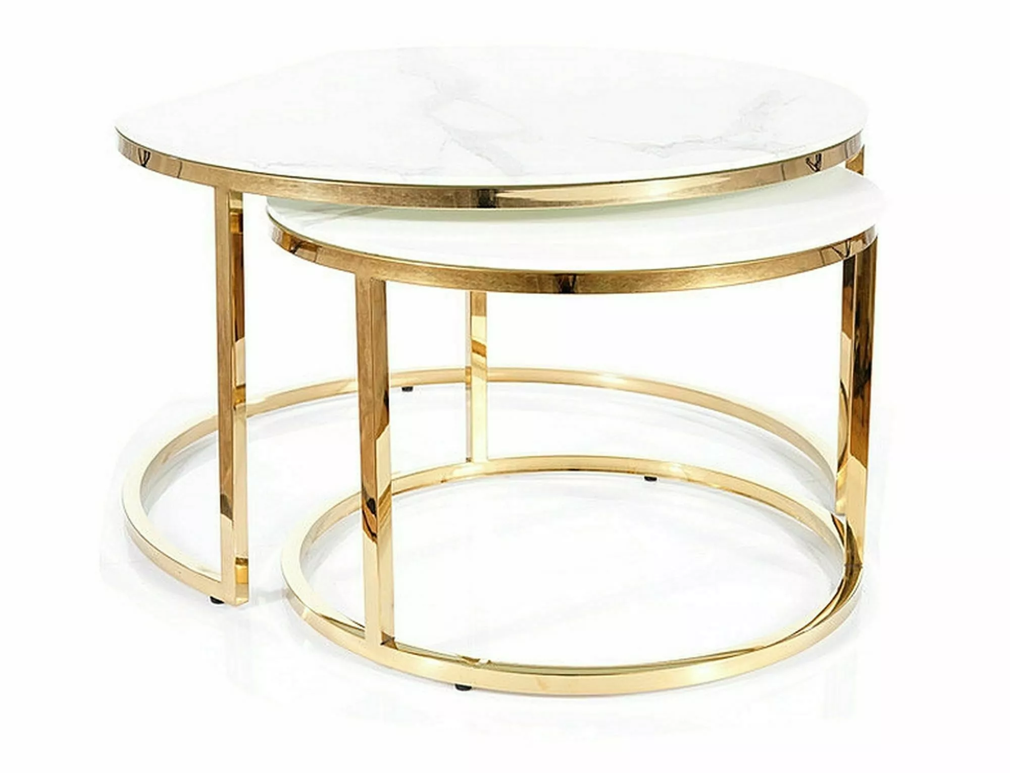 ława muse biały efekt marmuru/złoty (zestaw)