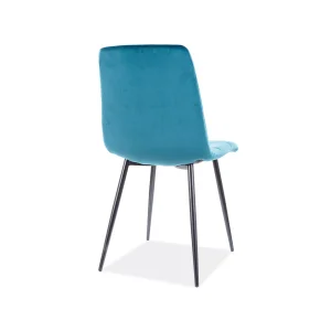 Krzesło mila velvet czarny stelaż/turkus bluvel 85