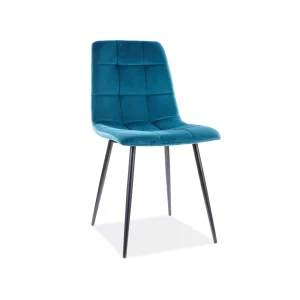 Krzesło mila velvet czarny stelaż/turkus bluvel 85