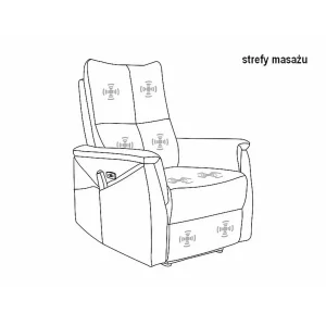 Fotel rozkładany neptun m (funkcja masażu) velvet szary bluvel 14