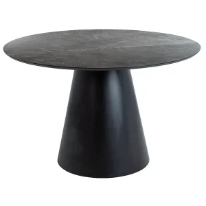 Stół angel szary efekt marmuru/czarny mat fi120