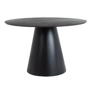 Stół angel szary efekt marmuru/czarny mat fi120