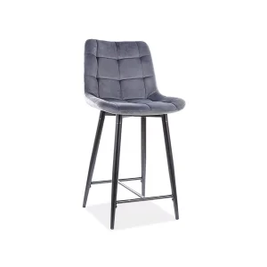 Półhoker chic h-2 velvet czarny stelaż / szary bluvel 14