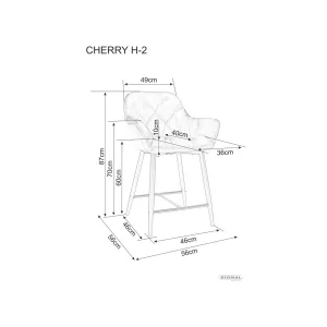 Hoker cherry h-2 velvet czarny stelaż/szary bluvel 14