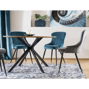 Stół aster dąb/czarny stelaż fi 120