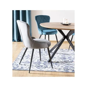 Stół aster dąb/czarny stelaż fi 120