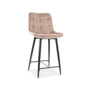 Półhoker chic h-2 velvet czarny stelaż / beż bluvel 28