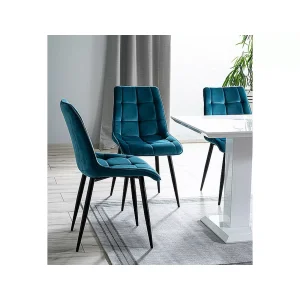 Krzesło chic velvet czarny stelaż / turkus bluvel 85