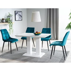 Krzesło chic velvet czarny stelaż / turkus bluvel 85