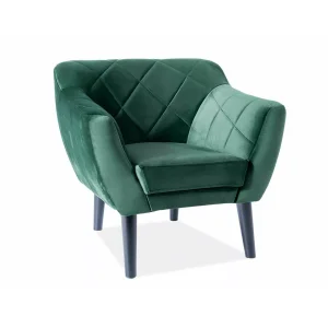 Fotel karo 1 velvet kolor zielony bluvel 78 / wenge