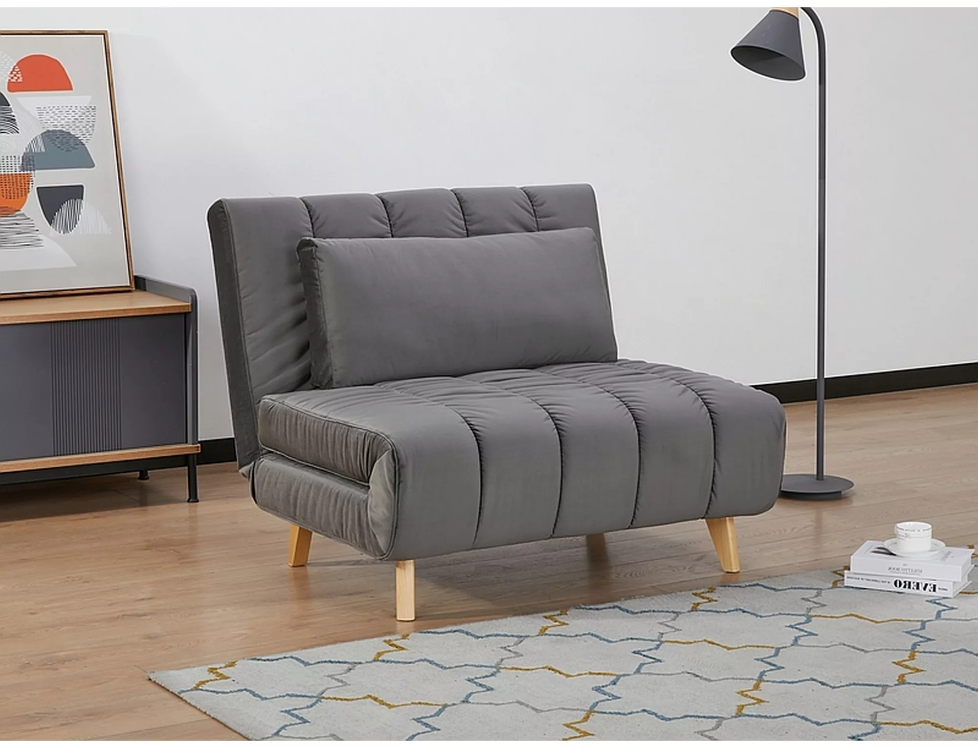 Fotel billy velvet szary tap.139/buk