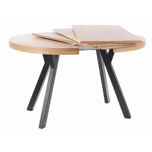 Stół domingo okleina naturalna dąb/czarny fi 100 (100-250)