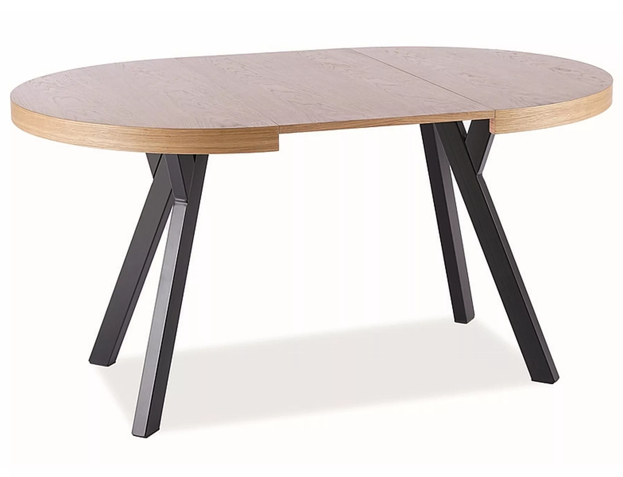 Stół domingo okleina naturalna dąb/czarny fi 100 (100-250)