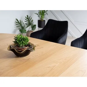 Stół domingo okleina naturalna dąb/czarny fi 100 (100-250)