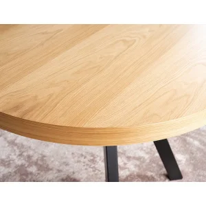 Stół domingo okleina naturalna dąb/czarny fi 100 (100-250)
