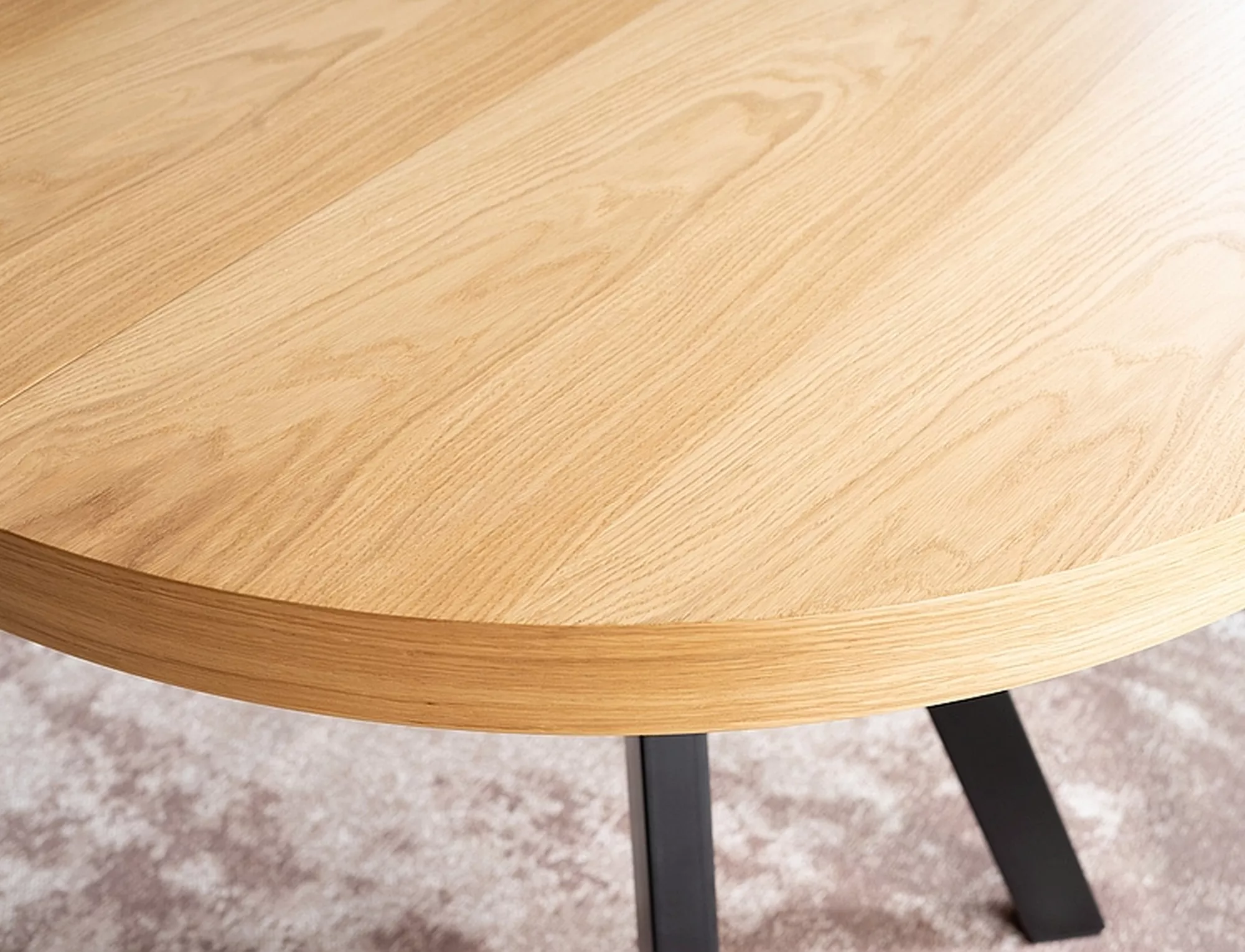 Stół domingo okleina naturalna dąb/czarny fi 100 (100-250)