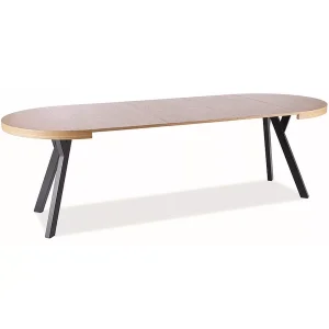 Stół domingo okleina naturalna dąb/czarny fi 100 (100-250)