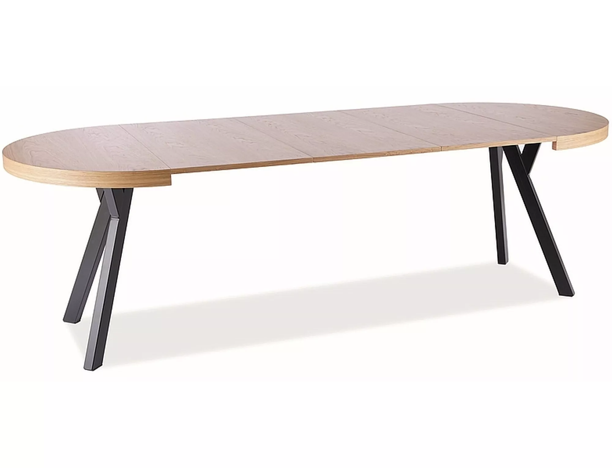 Stół domingo okleina naturalna dąb/czarny fi 100 (100-250)