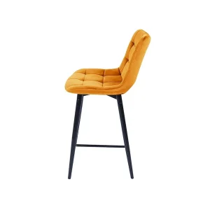 Półhoker chic h-2 velvet czarny stelaż / curry bluvel 68