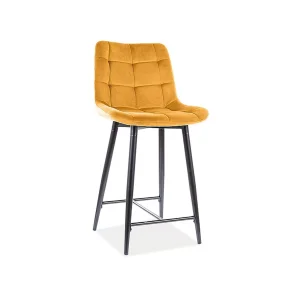 Półhoker chic h-2 velvet czarny stelaż / curry bluvel 68