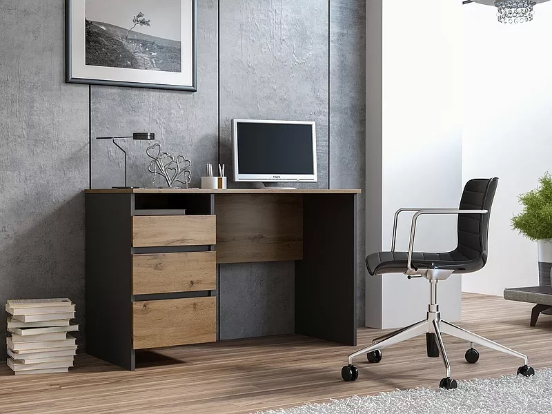 Biurko b-005 dąb wotan / antracyt