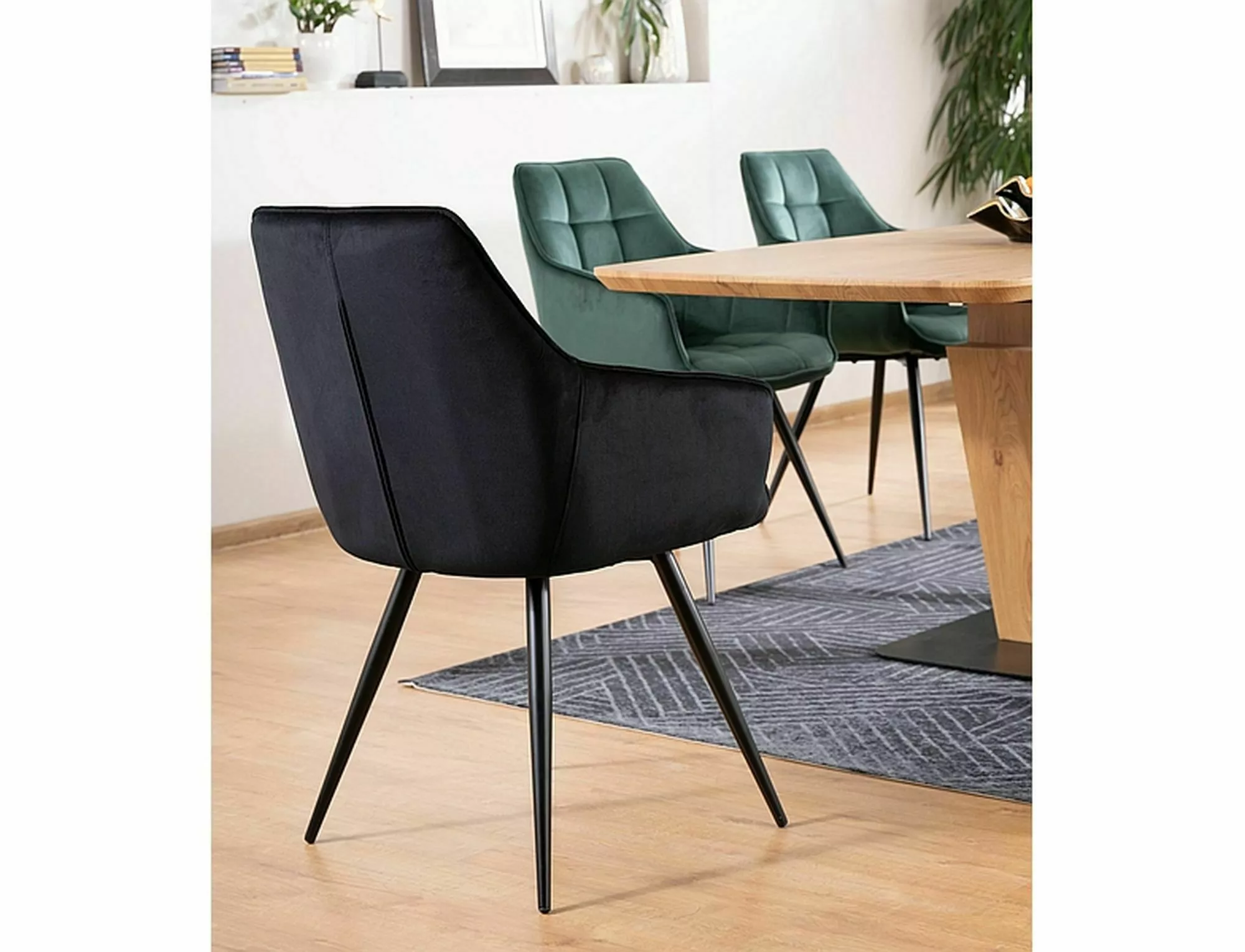 Krzesło lilia velvet czarny stelaż/czarny bluvel 19