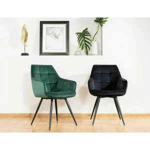 Krzesło lilia velvet czarny stelaż/czarny bluvel 19