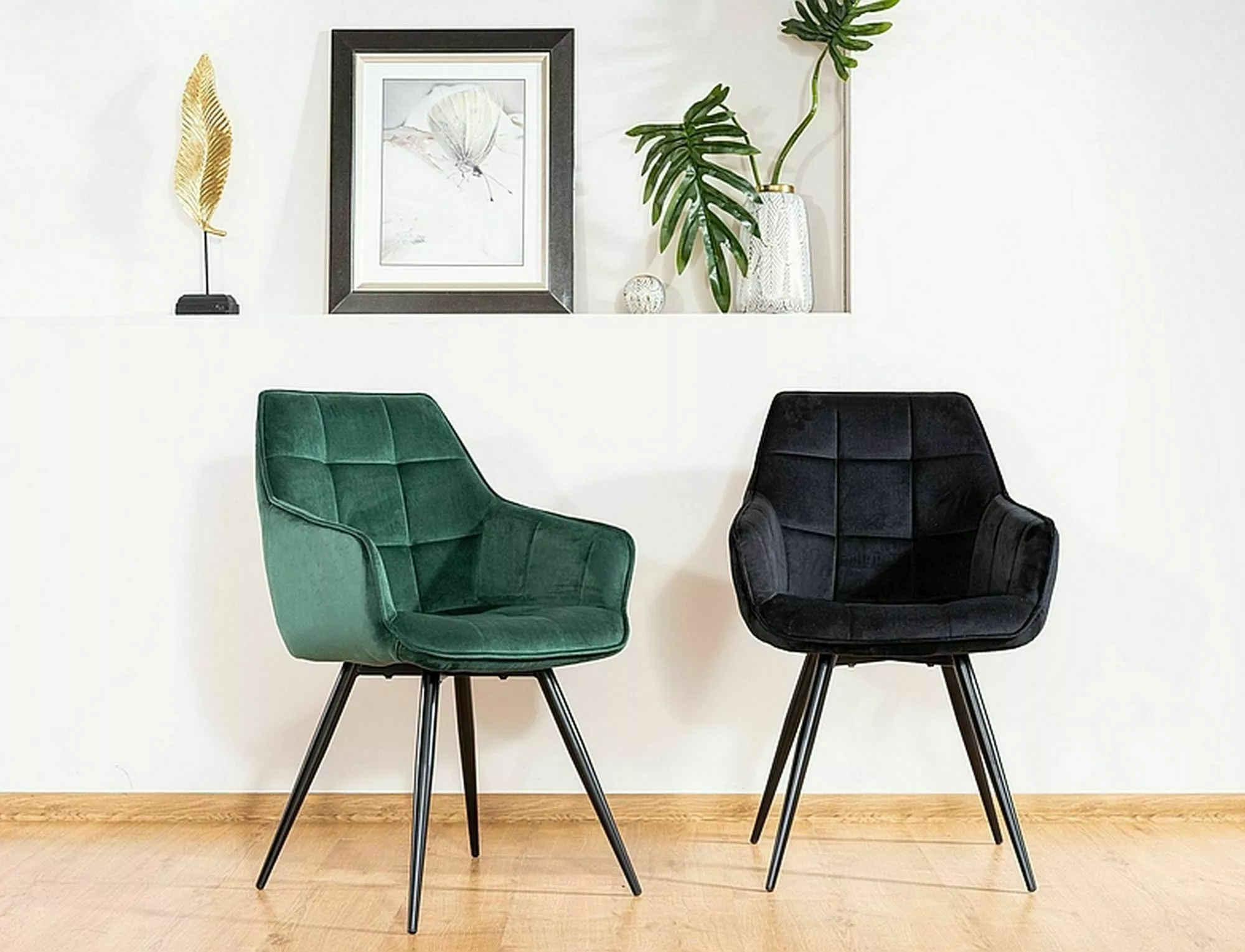 Krzesło lilia velvet czarny stelaż/czarny bluvel 19