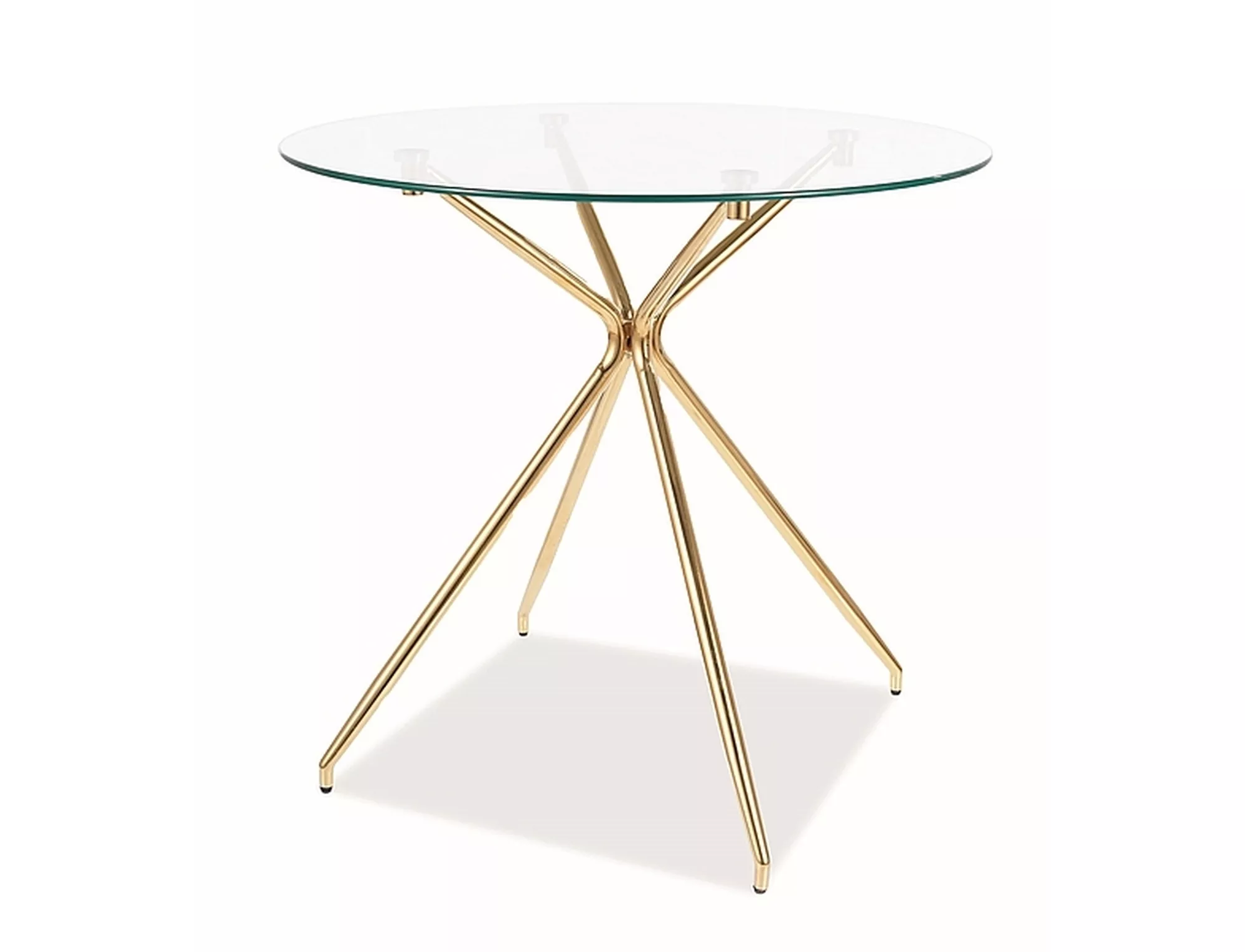 Stół azalia transp./ złoty stelaż fi 80