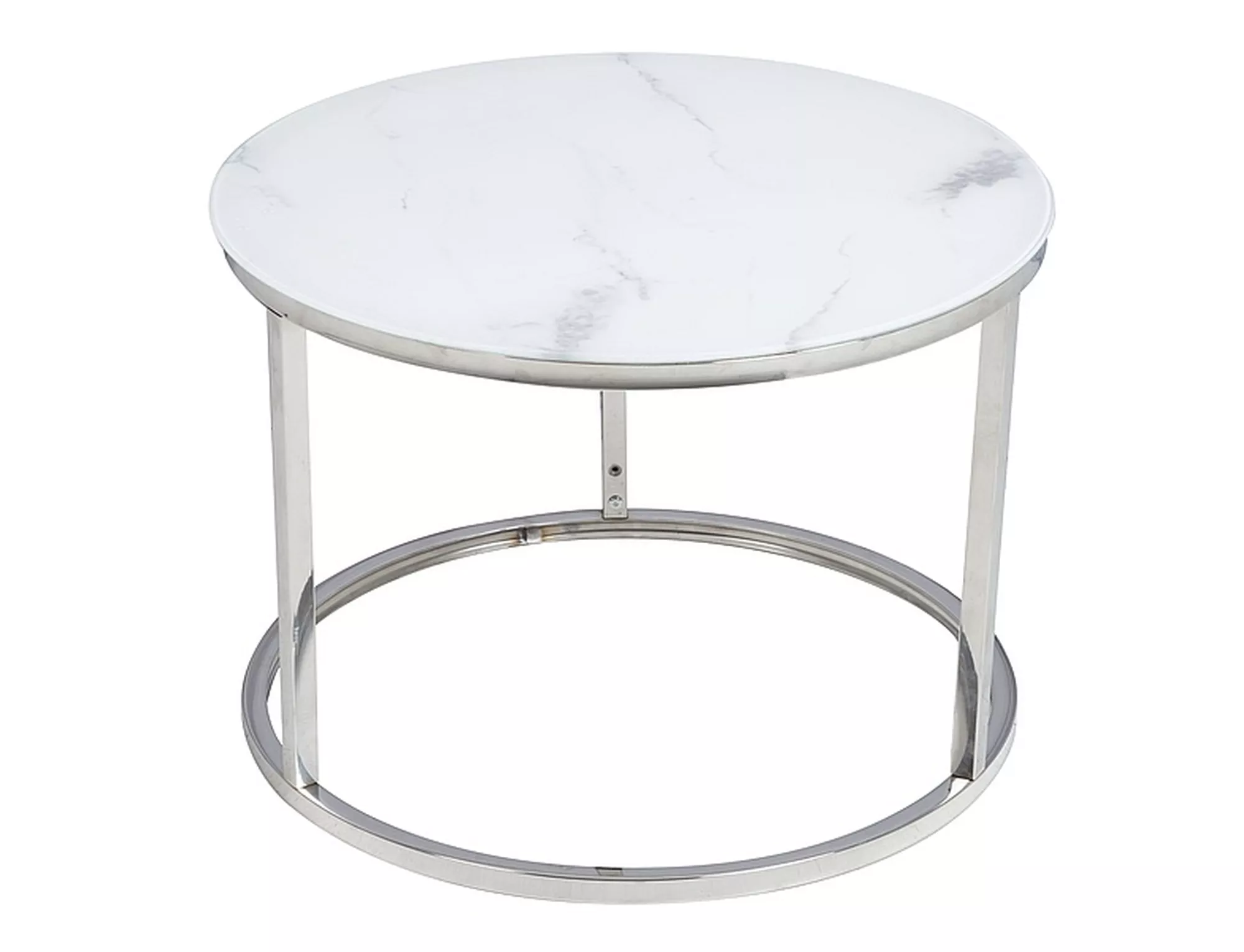 ława atlanta b biały efekt marmuru / chrom zestaw