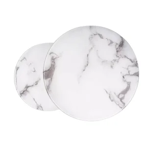 ława atlanta b biały efekt marmuru / chrom zestaw