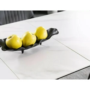 Stół westin sc biały efekt marmuru/czarny mat 120(160)x80