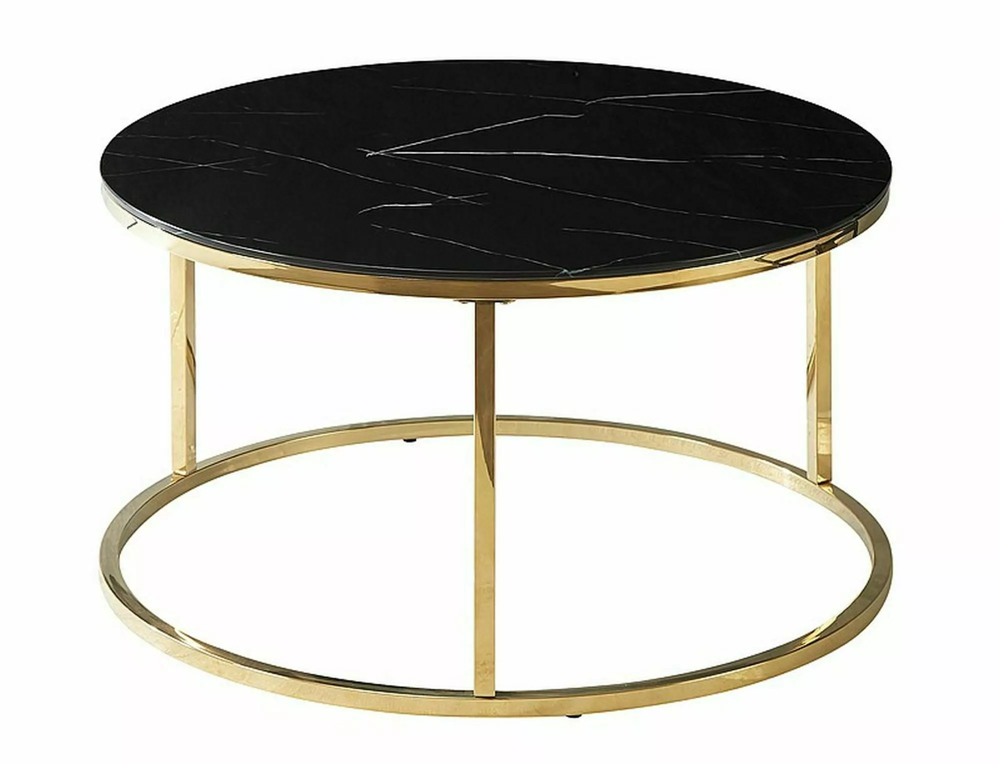 ława sabine czarny efekt marmuru/złoty fi 80