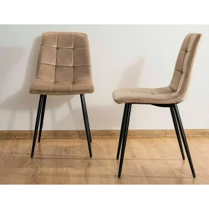 Krzesło mila velvet czarny stelaż/beż bluvel 28