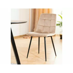 Krzesło mila velvet czarny stelaż/beż bluvel 28