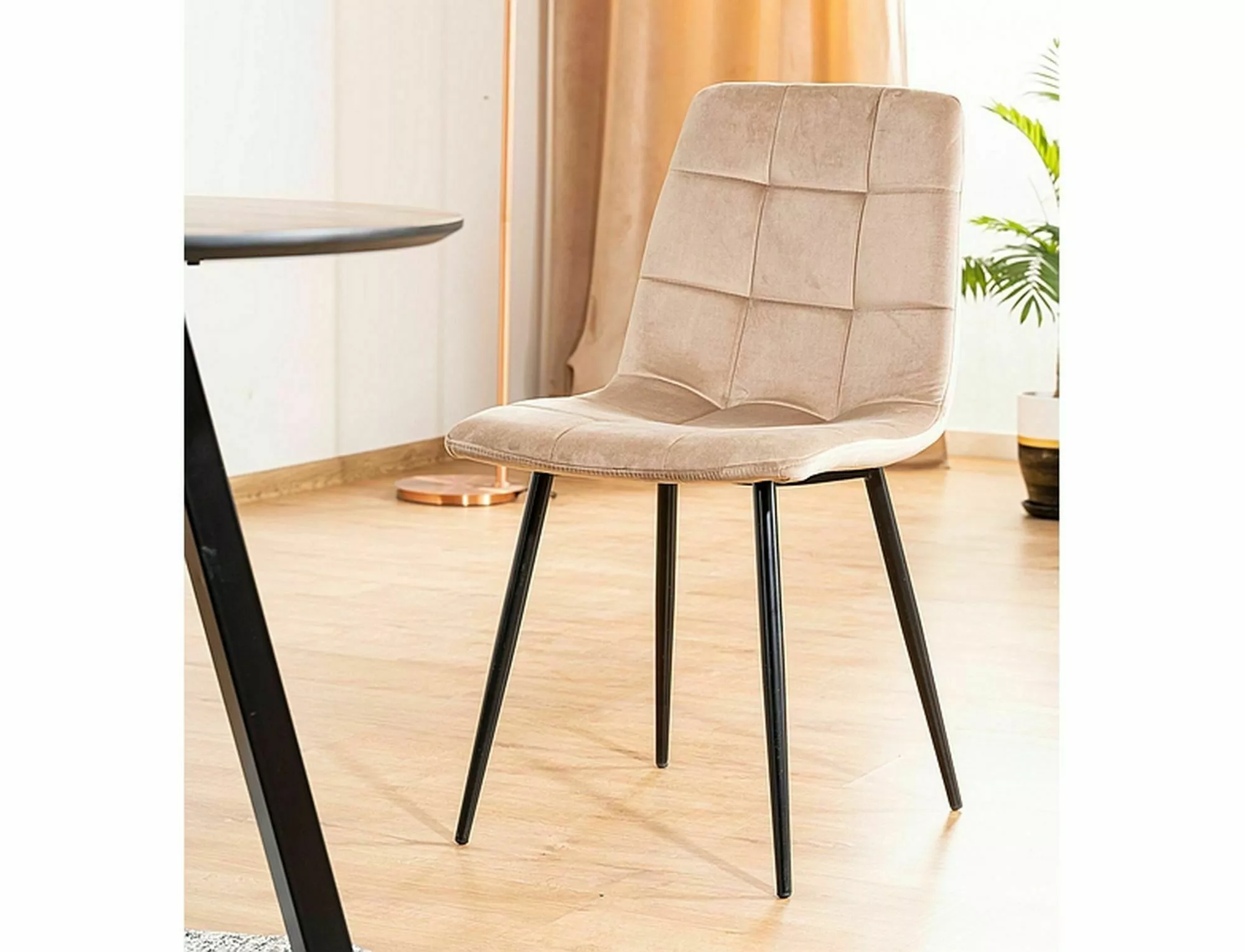 Krzesło mila velvet czarny stelaż/beż bluvel 28