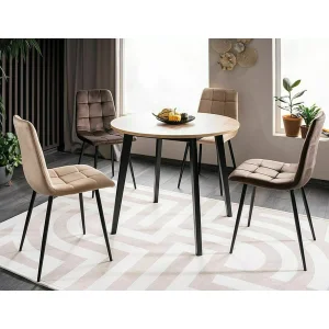 Krzesło mila velvet czarny stelaż/beż bluvel 28