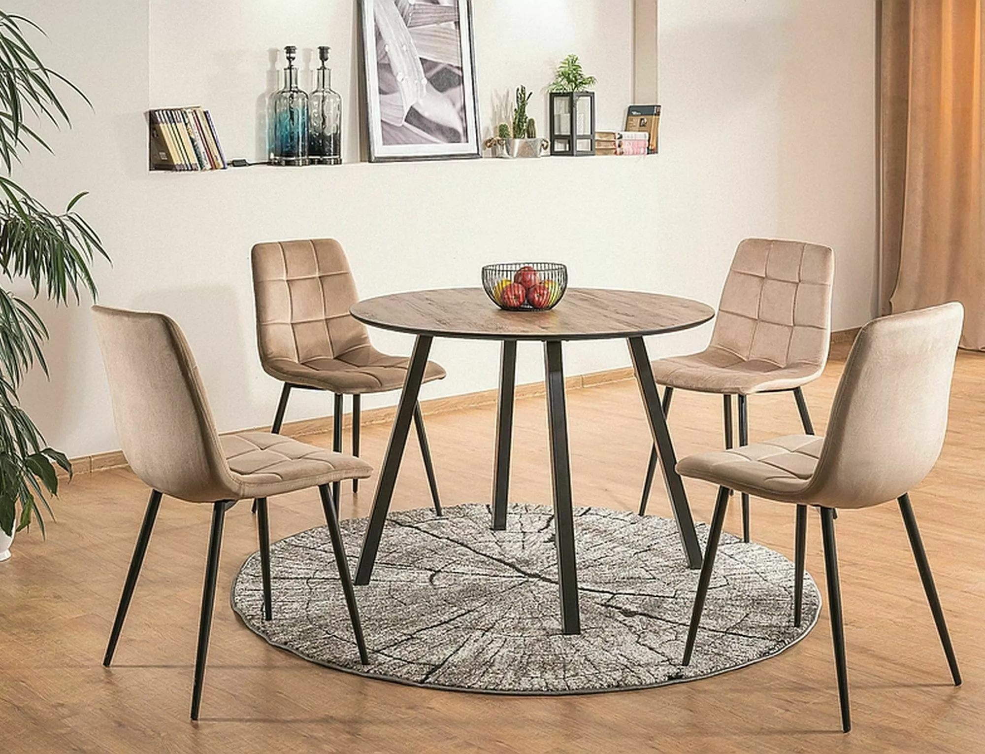 Krzesło mila velvet czarny stelaż/beż bluvel 28