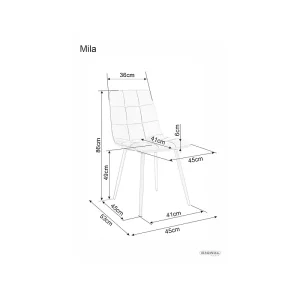 Krzesło mila velvet czarny stelaż/beż bluvel 28