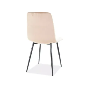 Krzesło mila velvet czarny stelaż/beż bluvel 28