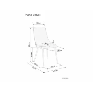 Krzesło piano b velvet czarny stelaż/szary bluvel 14