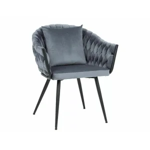 Krzesło nuvo velvet czarny stelaż / szary bluvel 14