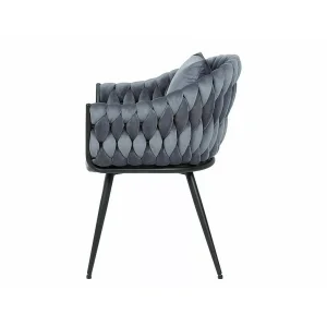 Krzesło nuvo velvet czarny stelaż / szary bluvel 14
