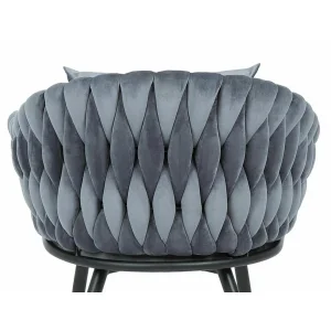 Krzesło nuvo velvet czarny stelaż / szary bluvel 14