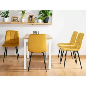 Krzesło mila velvet czarny stelaż/curry bluvel 68